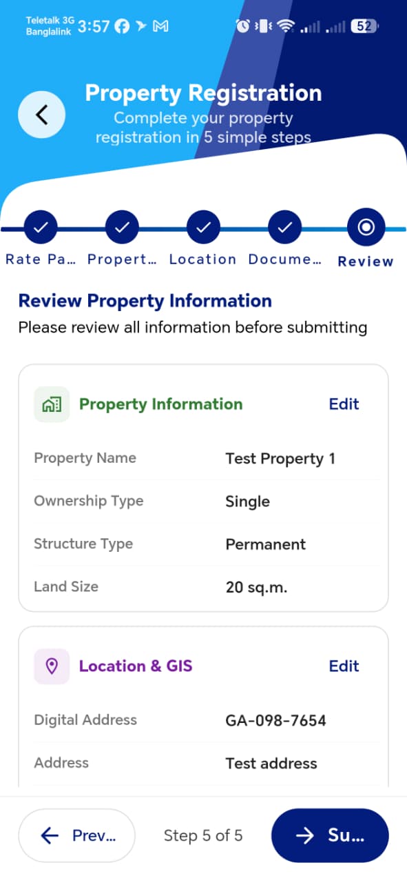 Step 5 — Review Property Info
