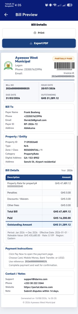 Regular Bill Preview