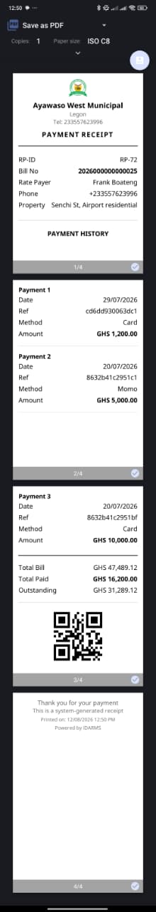 Consolidated POS Receipt