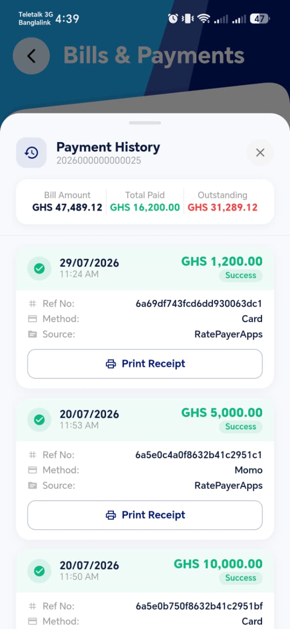 Payment History
