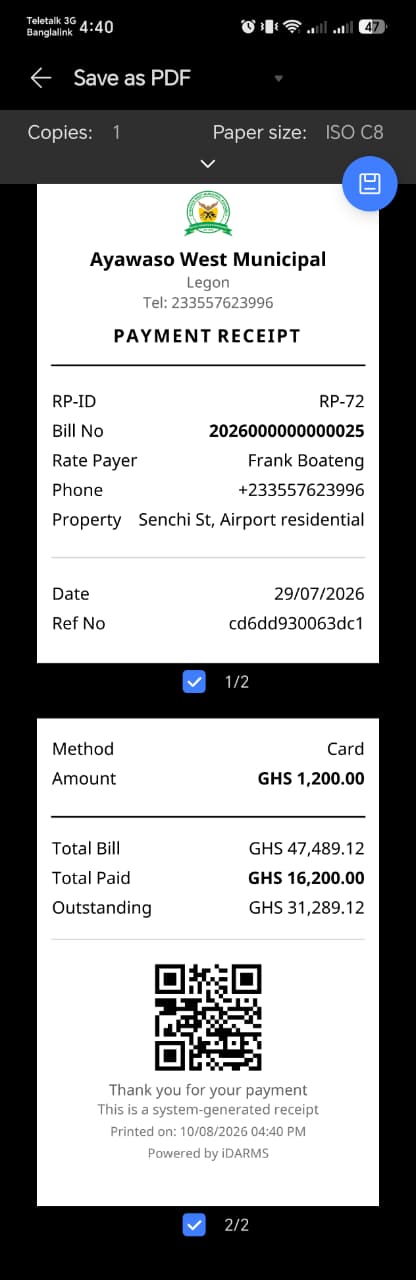 POS Payment Receipt