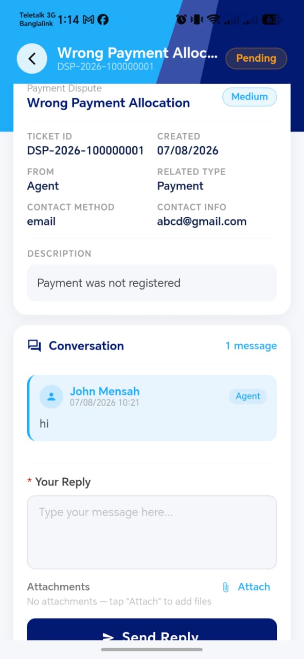 Add Dispute