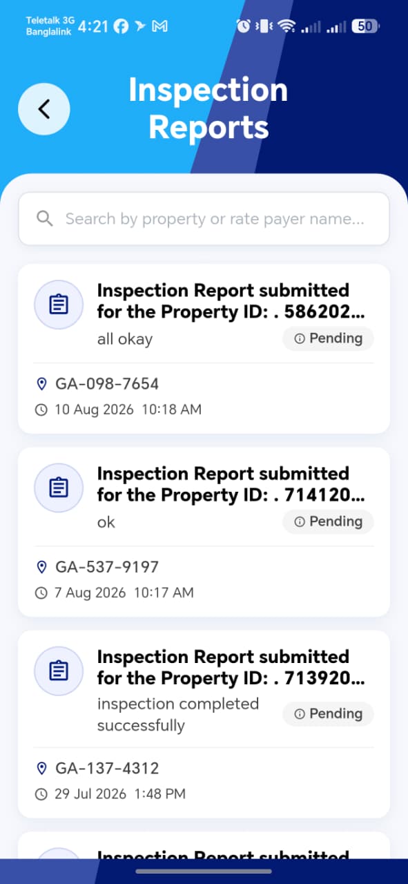 Inspection Reports List