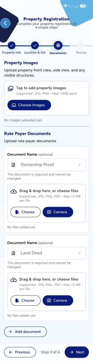 Add Property - Documents