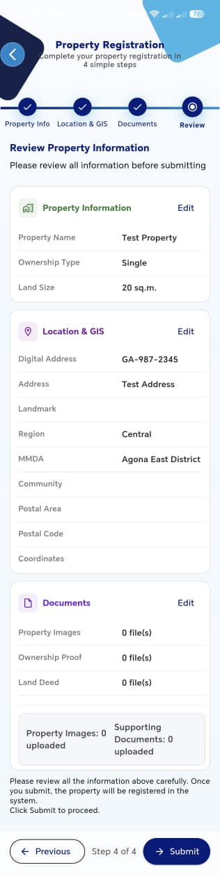 Add Property - Review