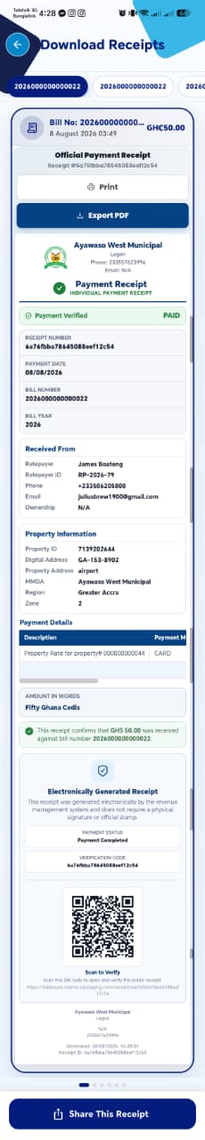 Download Receipts