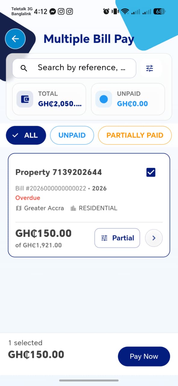 Multiple Bill Pay